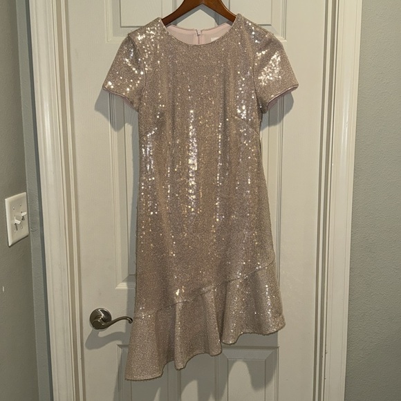Women's Sequined Ruffled A-Line Dress size 6 - Picture 4 of 7